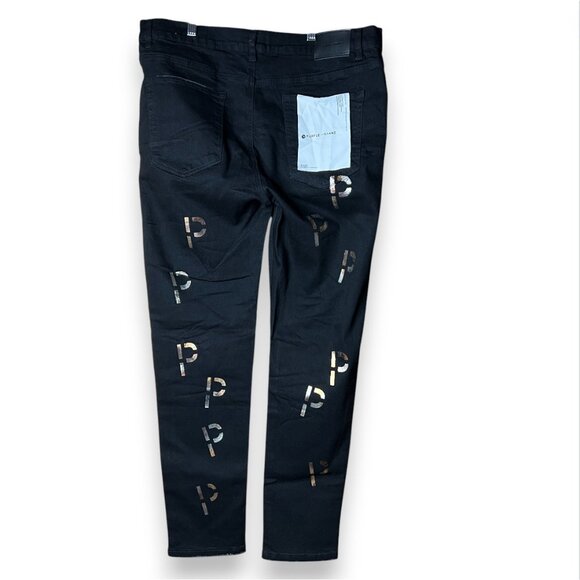 Purple Brand P002 Jeans NWT Men’s Size 38 Black Slim Fit Mid Rise Dropped Leg - Picture 2 of 16